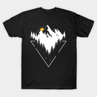 adventure nature  design with forest and mountains T-Shirt